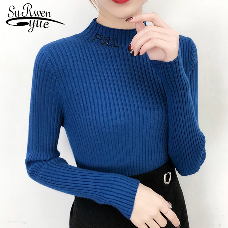 Womens sweaters 2019 winter turtleneck Full Embroidery Letter harajuku knitted sweater womens sweaters and Pullovers  5277 50