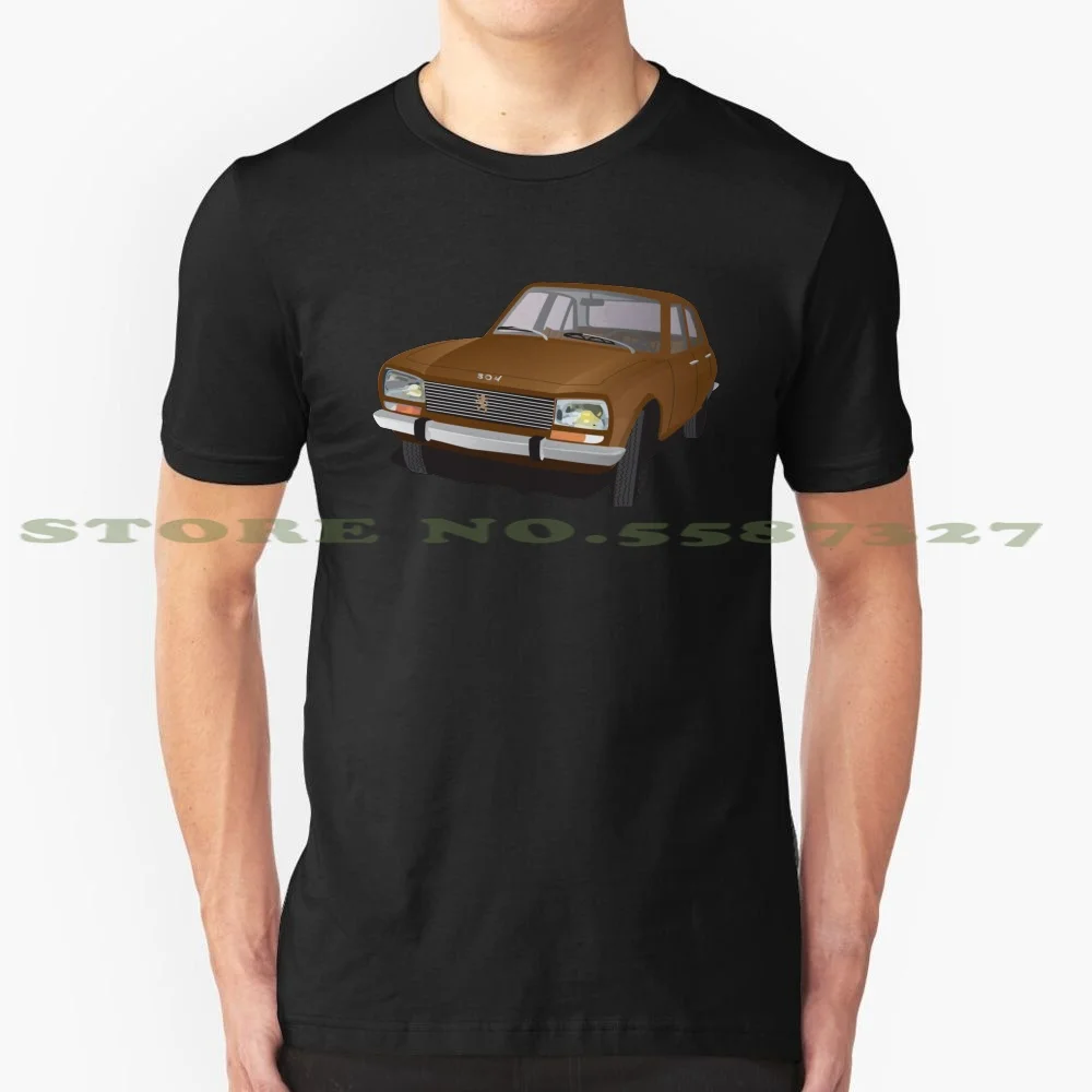Коричневый Peugeot 504 Графический под заказ Забавный горячая Распродажа футболка