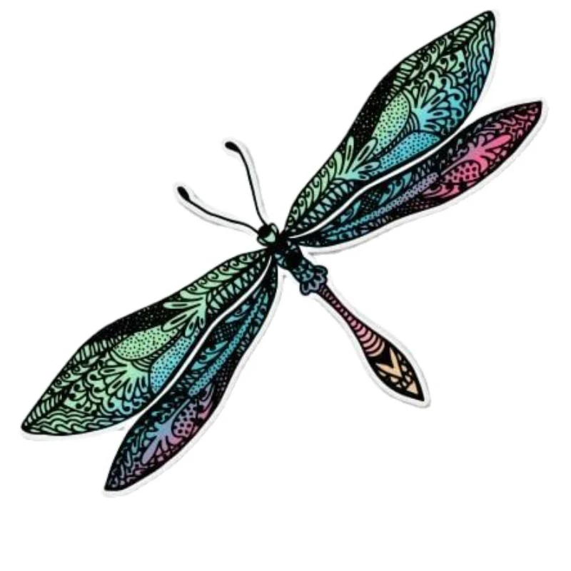 Creative Color Dragonfly Personality Car Sticker PVC Body Exterior Accessories Motorcycle Laptop Decoration Exquisite Auto Decal |