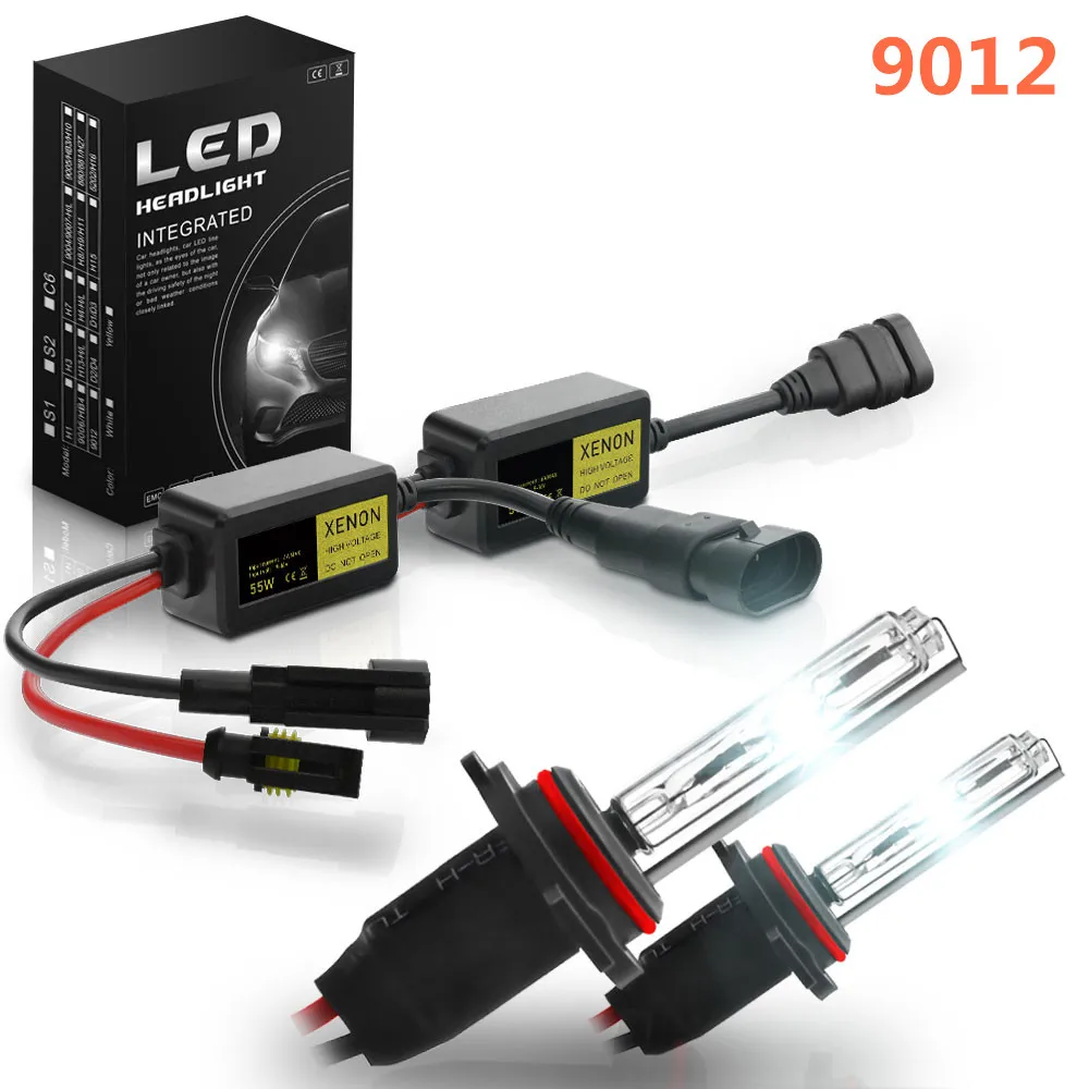 Upgrade 55W headlight Bulb 9-16V Car headlight Fog Lamp 6000K 8000K& Mini ballast H1 H3 H4 H7 H8 H9 H10 H11 9005 HB3 9006 HB4