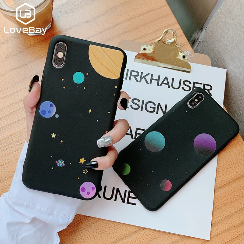 Lovebay чехол с рисунком звездного неба планета для iPhone X XR Xs Max классный простой 6 6s 7 8