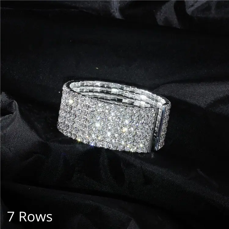 Уникальный серебряный Цирконий Шарм 3 до 10 слоев CZ Кристалл открытый манжеты браслеты для женщин невесты помолвка широкий браслет браслеты подарок