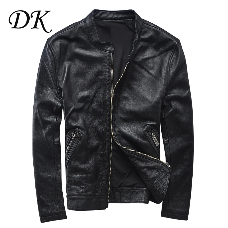 

Men's Fashion Genuine Leather Wash Old Leather Jacket Coat Collar Tide Male Motorcycle
