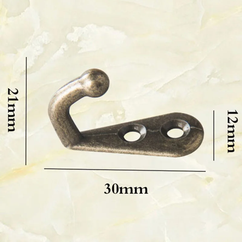 50Pcs 21*12*30mm Zinc Alloy Vintage Style Rustic Cast Iron Wall Coat Hooks Hat Hook Hall Tree Hardware