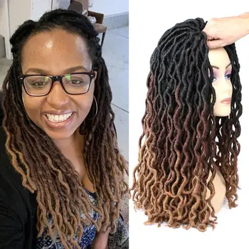 

DAIRESS 18" Faux Locs Crochet Hair Dreadlock Extensions Nu Locs Crochet Braids 24Roots Gypsy Locs Crochet Braiding Hair