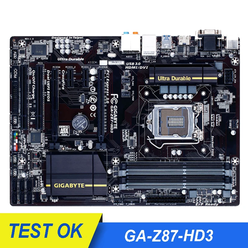 Для Gigabyte GA-Z87-HD3 оригинальная материнская плата LGA 1150 Intel Z87 DDR3 32 Гб PCI-E 3 0 SATA III для