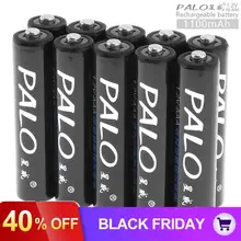 10 шт./лот PALO 1,2 V AAA 1100 mAh ni-mh аккумуляторная батарея с низким разрядом для сигнализации/игровой ручки/дистанционного управления/игрушки