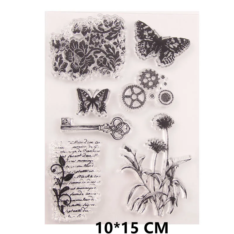 Butterfly Clear Stamps DIY Scrapbooking Craft Supplies Rubber Silicon Seals Card Album Hobby ink pad Stamping clear stamps clear rubber stamps