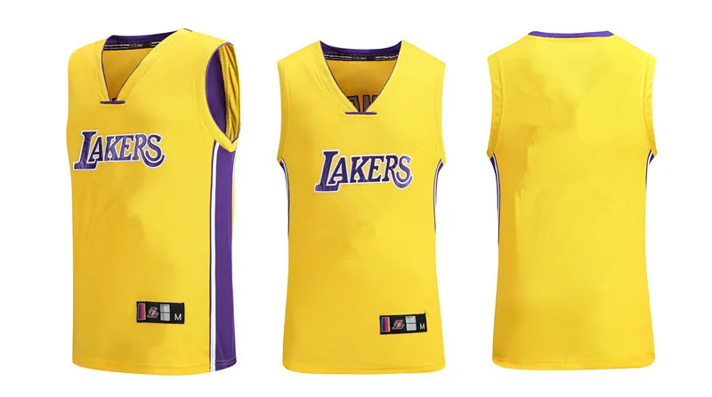 Lakers майка с вышивкой компания школьная игра баскетбол одежда настраиваемый напечатанный номер DIY Баскетбольная одежда костюм