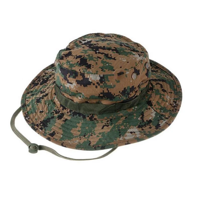Tactical Boonie Hat Camouflage Fishing Cap Outdoor Sport Sun Bucket Cap Outdoor Training Travel Hunting Hiking Tactical Camouflage Hat