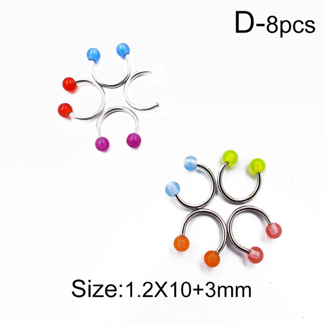 New Horseshoe Fake Nose Ring Tragus Piercing Surgical Steel Septum Ear Lip Tragus Industrial Piercing Body Jewelry