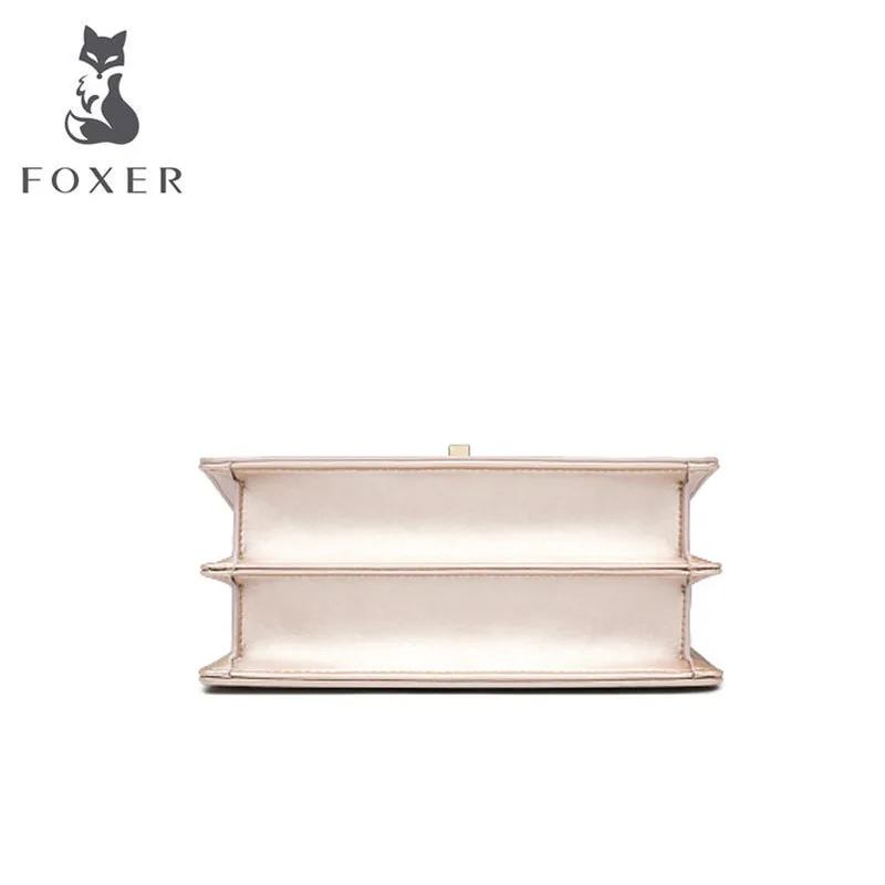 Женская сумка тоут FOXER черная из воловьей кожи Роскошный дизайнерский саквояж