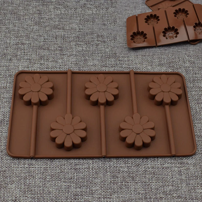 flower B Круглые силиконовые конфеты формы для леденцов сердце пончик шоколадный Поп Торт Форма для выпечки шоколад форма для мыла или выпечки украшения - Цвет: flower B