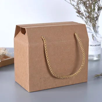 

15pcs/lot Dessert Packaging Box Wedding Brown Kraft Paper Bag Blank Birthday Gift Boxes Candy Bags Cake Packaging Party Supplies