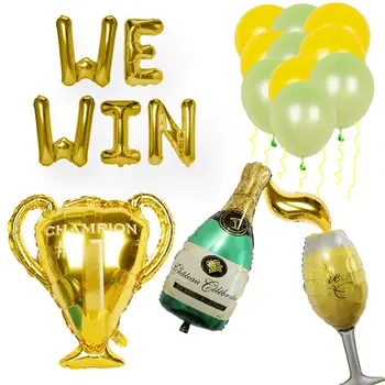 

20pcs/set We Win Foil Balloons Champion Winner Celebrate birthday Party Decoration Latex Air Globos Event Party Supplies Balon