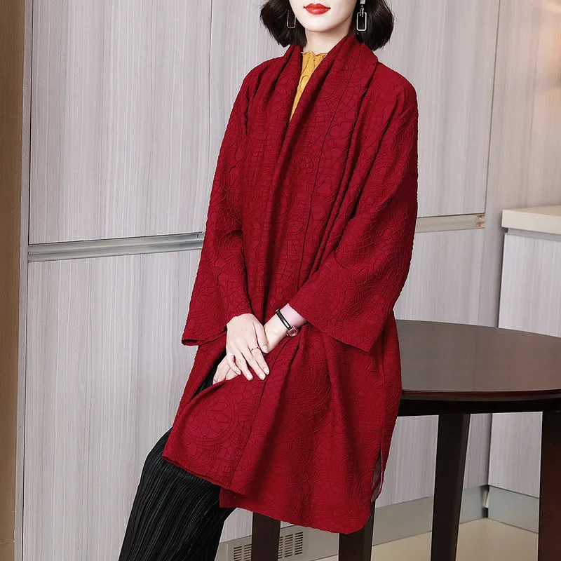 

Пальто женское весенне-летнее Плиссированное на шнуровке, 45-75 кг