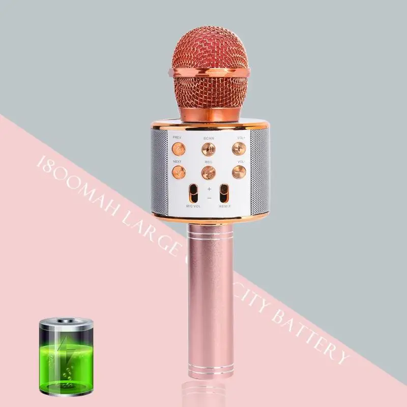 Bluetooth-микрофон для караоке беспроводной динамик для помещений и улицы Consender ручной микрофон все совместимо легко носить с собой
