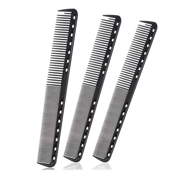 

3 Pcs Black Carbon Fine Cutting Comb Carbon Fiber Salon Hairdressing Comb Heat Resistant Barber Comb