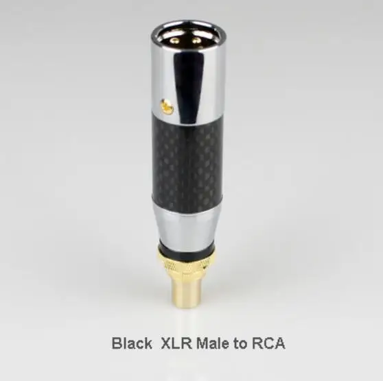 Углеродное волокно позолоченный Аудио Адаптер XLR 3Pin мужской/женский RCA Женский аудио адаптер конвертер HIFI поддерживается G1024 - Цвет: Black Male to RCA