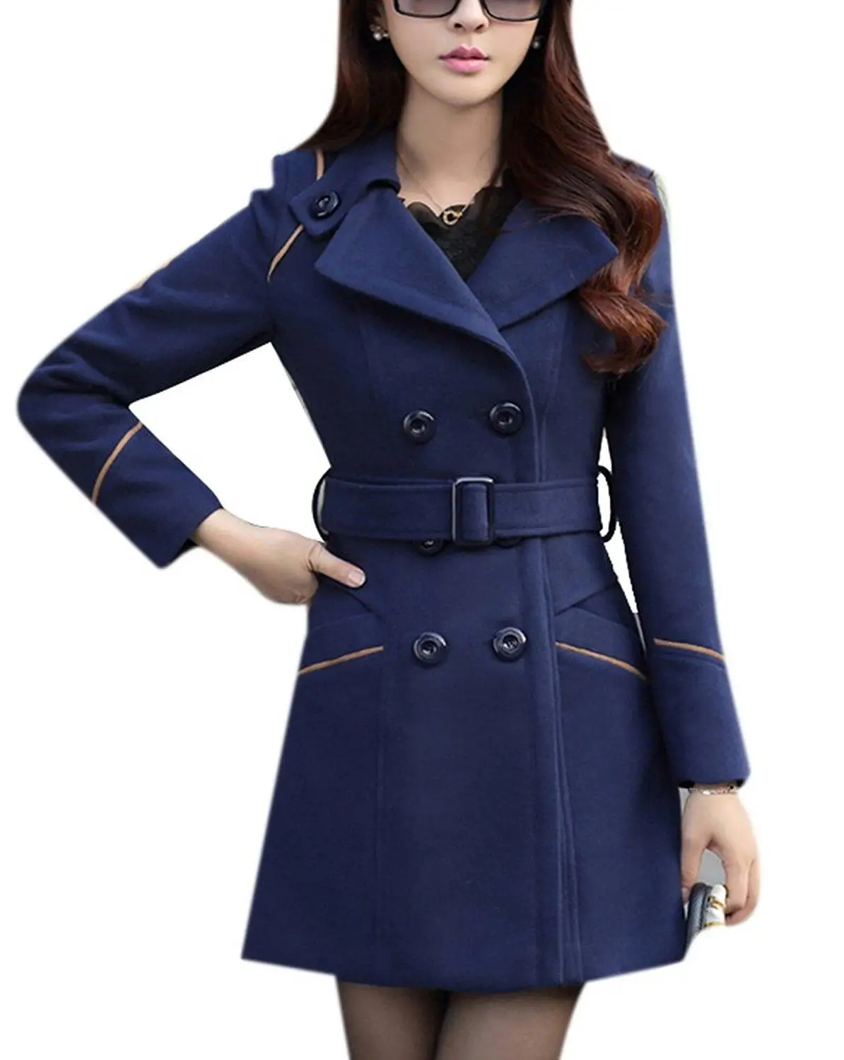 ZOGAA Брендовое Женское шерстяное пальто, Осенний модный длинный Тренч, женская теплая одежда, облегающее шерстяное пальто - Цвет: blue