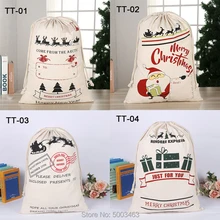 Рождественские мешки 20 шт./партия Санта мешок на завязках вечерние холщовые сумки Санта Клаус Детская сумка Рождественский подарок Горячая Распродажа