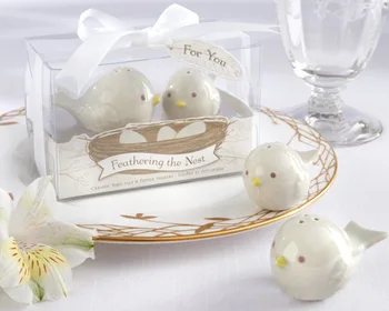 

baby shower party favor gift and giveaway for guest--Feathering the Nest Ceramic Birds Salt & Pepper Shakers 140sets/lot