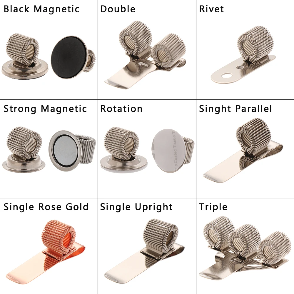 1 PCS Spring Pen Clip Metal Pencil Holder Single Hole Double Opening Triple Orifice Elastic Loop Portable Writing Stationery pen clips