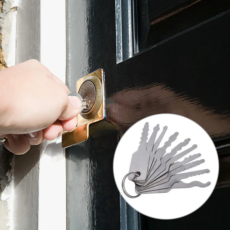 

Stainless Jiggler Keys Dual Sided Auto Repair Accessories Kit Car Unlock Lock Open Tool High Quality 10Pcs/Set