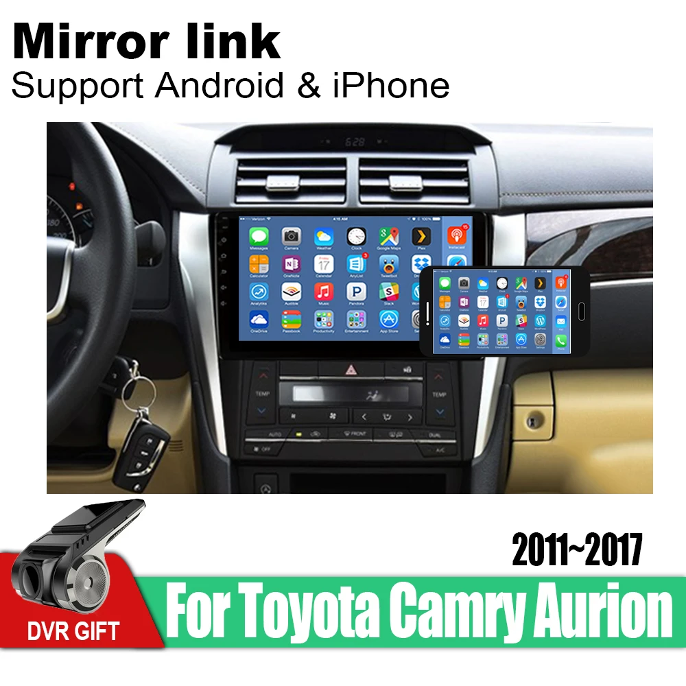 Discount ZaiXi Android Car 2 din multimedia GPS Navigation For Toyota Camry Aurion 2011~2017 USA Version vedio stereo Radio audio video 5