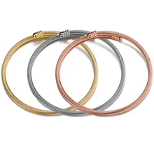 Paylor Новая мода Серебряный цвет из нержавеющей стали ювелирный кабель-провод цепь Регулируемая основа браслеты для женщин Bijou