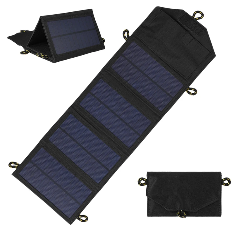

7W Outdoor Collapsible Solar Charger Portable Solar Panel Waterproof Usb Output Power Pack Suitable For Outdoor Mobile Phone Tab