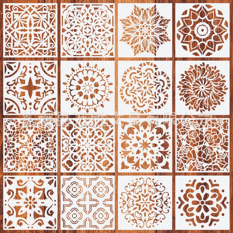 New Amazon cross border Mandala Mandala auxiliary painting template stone wall painting spray pattern ruler afbeelding