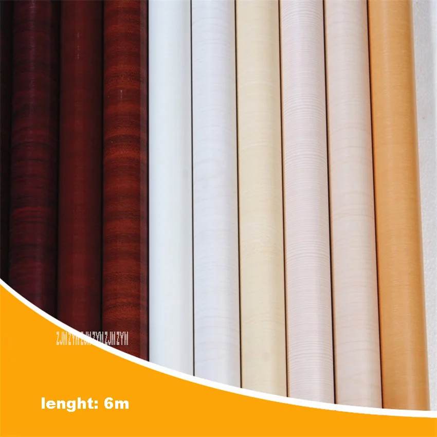 

60CM*6M Wood Grained Paper PVC Waterproof Wallpaper Cabinet Door Wardrobe Furniture Refurbished Imitation Wood Thick Wallpaper