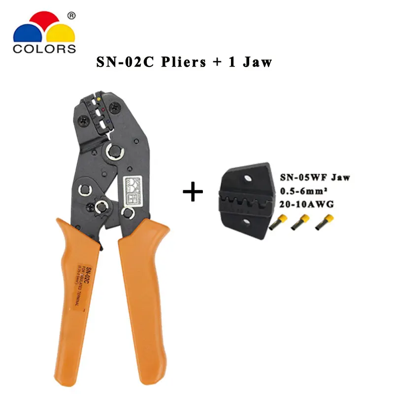 Crimping tools pliers SN-02C 5 jaw kit stripping wire cutters for plug/tube/insulation terminals clamp | Инструменты
