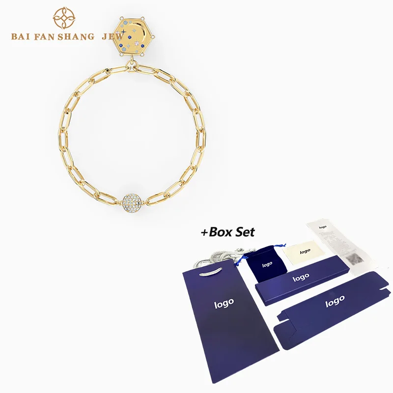 

2020 Fashion SWA New THE ELEMENTS MOON Bracelet Exquisite Hexagonal Moon and Star Decoration Female Romantic Jewelry Gift