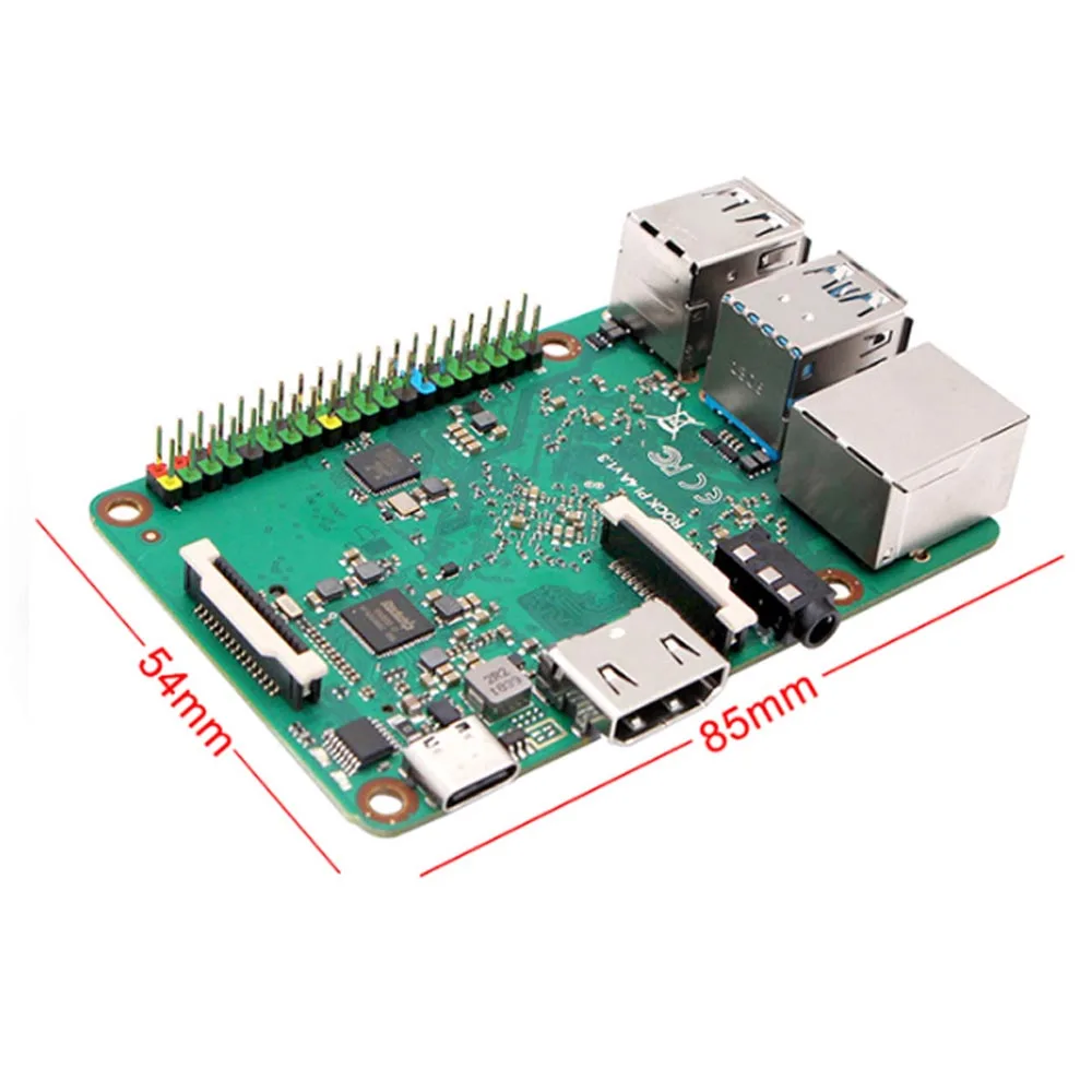 ROCK PI 4B V1.4 Rockchip RK3399 ARM Cortex шесть ядер SBC/одноплатный компьютер совместим с официальным Raspberry Pi дисплеем