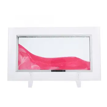 

Dynamic Sand Picture Pink Beautiful Gift Three-Dimensional Decoration Ornament with 2Pcs Base Dynamic Sand Picture