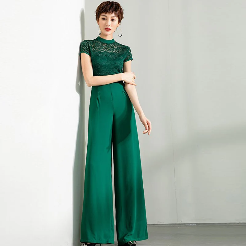 dressy green jumpsuit