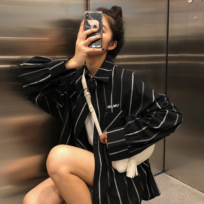 

Mazefeng Womens Blouses Spring Autumn Vintage Long Sleeve Shirt 2019 Women Clothes Striped Korean Ladies Tops Fashion Clothing