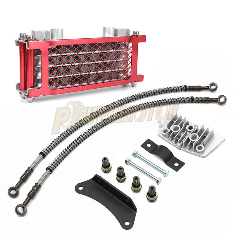 Motorcycle Accessories Gy6 125cc 150cc Oil Cooler Pitbike Radiator Horizontal 2T Engine Universal 4 Row Motocross Modified Parts motorcycle radiator oil cooler