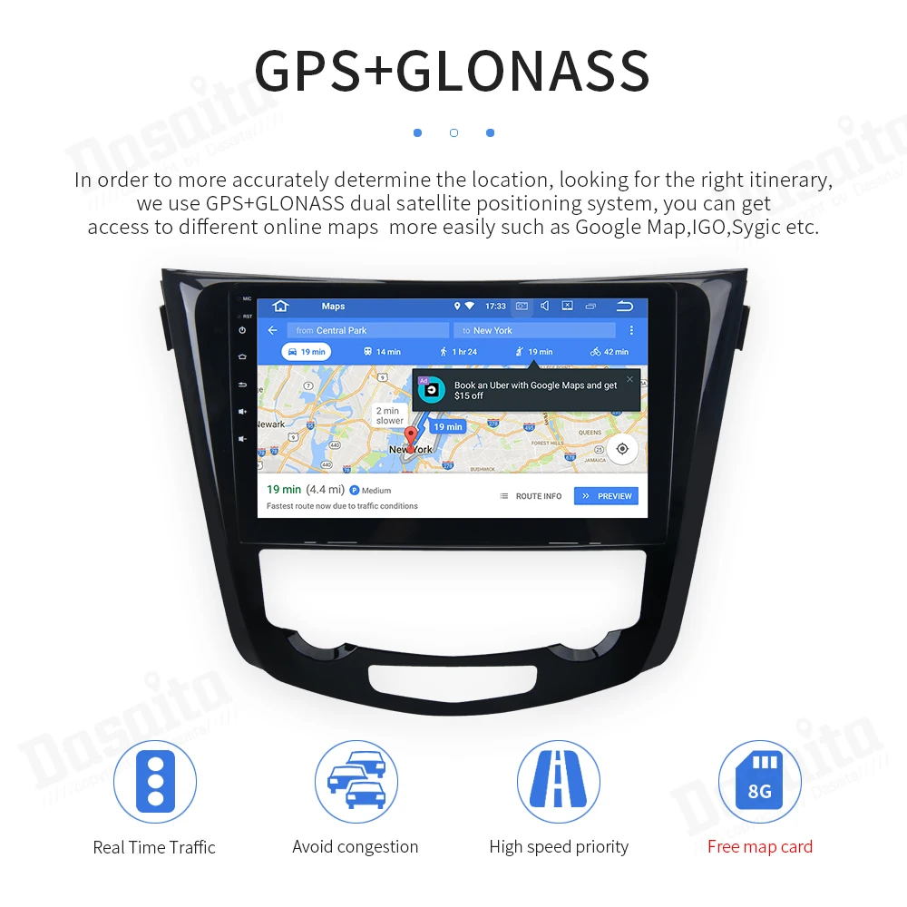 Discount 10.2" Display Built-in GPS Android 9.0 Octa Core 4GB RAM 32GB ROM 1 din Car GPS for Nissan X-Trail 2014 2015  2016 2017 14