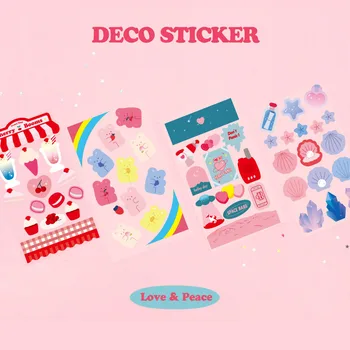 

Korean Style Cute Cartoon Candy Bear Stickers DIY Scrapbook Happy Girl Junk Journal Stationery Toy Seal Decoration Sticker