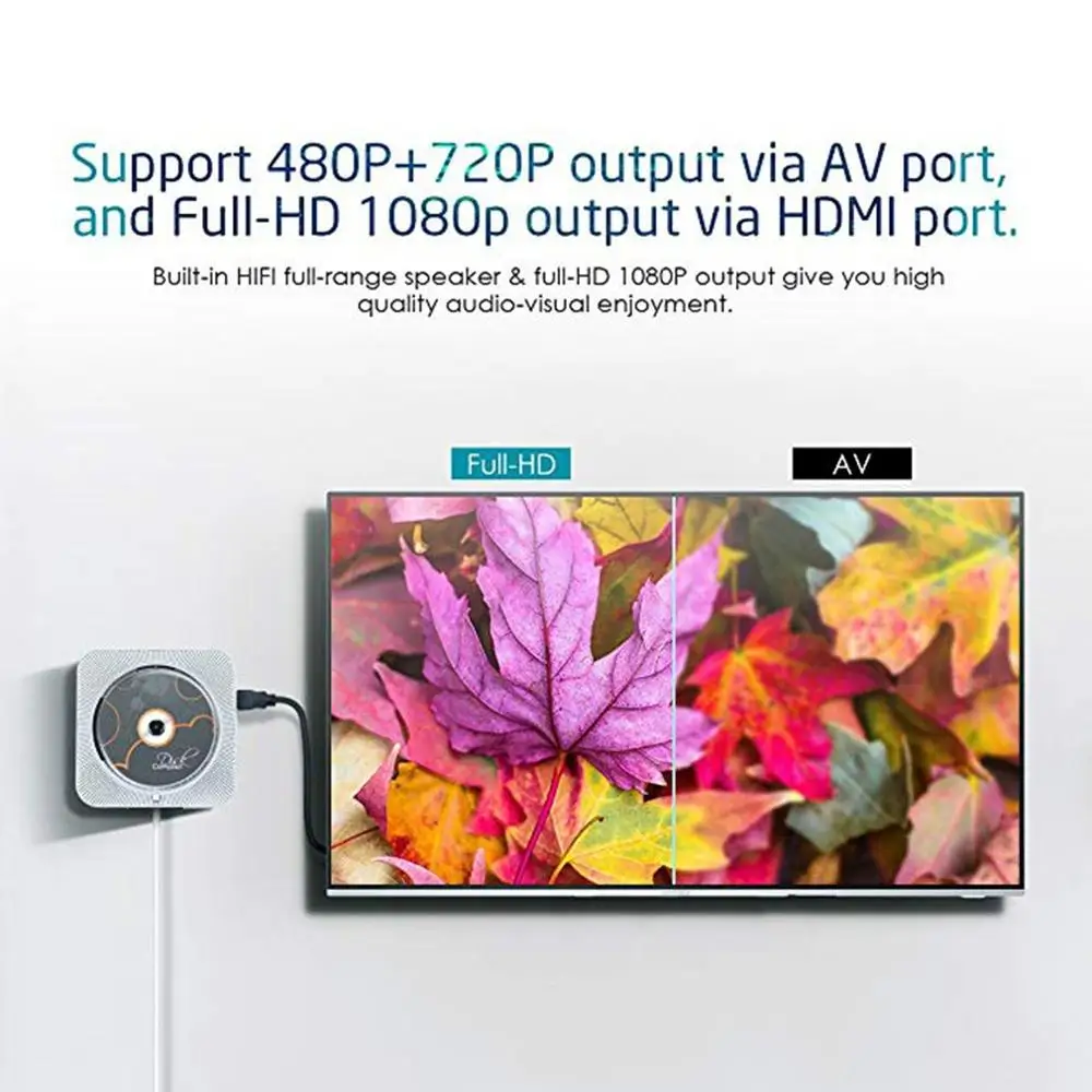 Настенный DVD CD плеер портативный с HDMI полный выход музыкальный плеер Английский Обучение Дети Образование