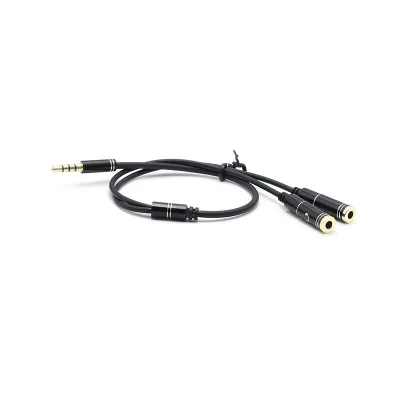 30pcs 3 5mm Jack Headphone Mic Audio Splitter Gold Plated Aux Extension Adapter Cable Cord for Computer PC Microphone
