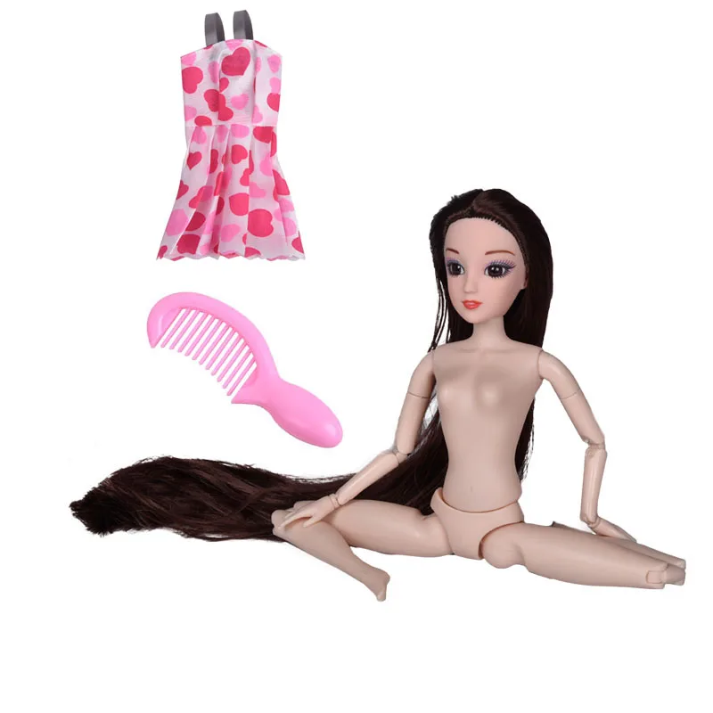 E Куклы игрушки для детей brinquedo menina princesas волосы для 20 активных суставов 3D глаз DIY 30 см тело мода девушка подарок - Цвет: E