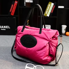 Новинка, распродажа, зимняя сумка для женщин, Повседневная хлопковая стеганая теплая сумка с перьями для женщин, сумка через плечо