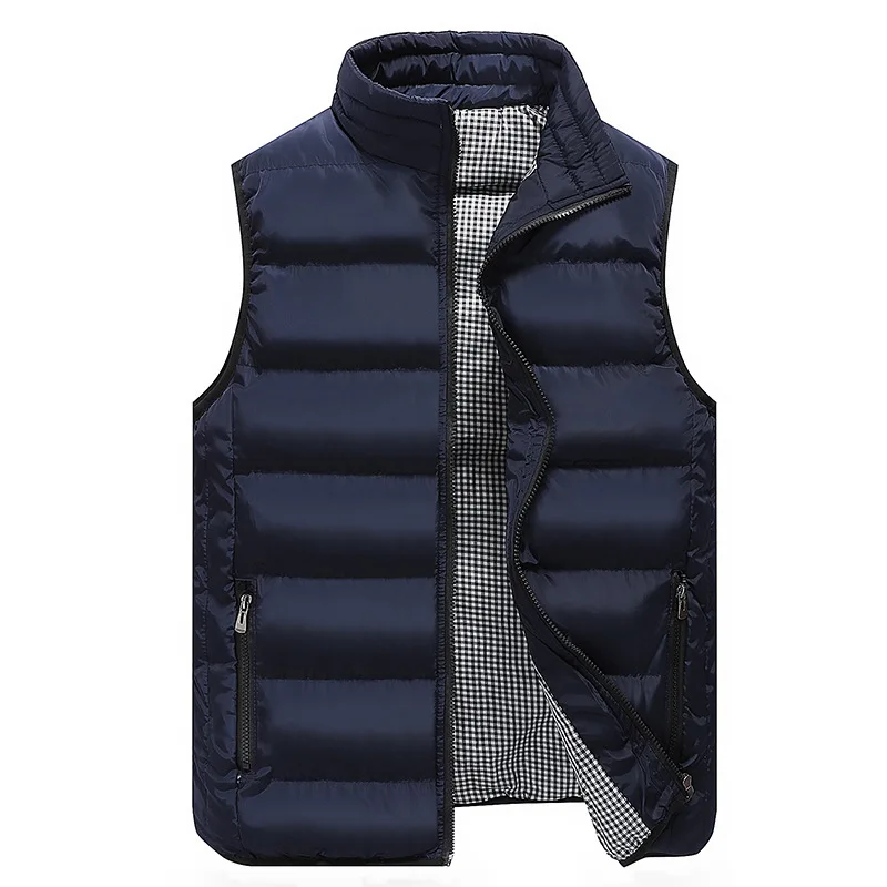 

Men Vest Winter Casual Waist Coat Mens Sleeveless Cotton Padded Jacket Solid Warm Quilted Vests Plus Size 6XL Thickening Gilet L