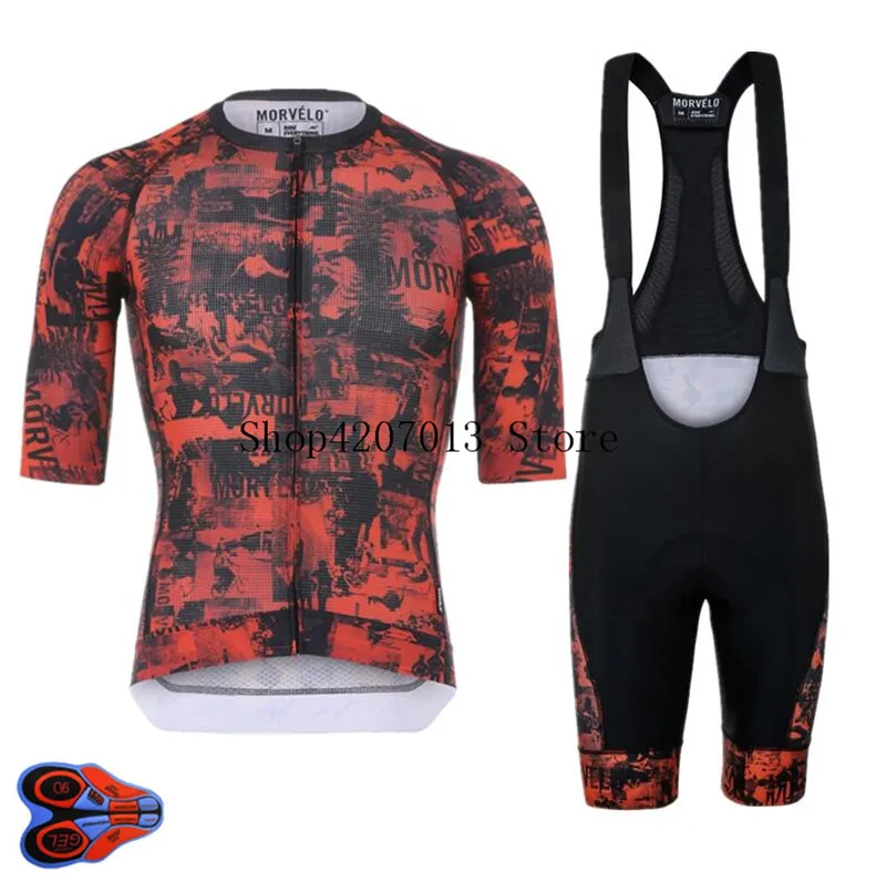 Morvelo Ropa ciclismo летняя одежда с коротким рукавом для велоспорта мужской костюм из Джерси для прогулок верховой езды на велосипеде 9D одежда нагрудник шорты комплект