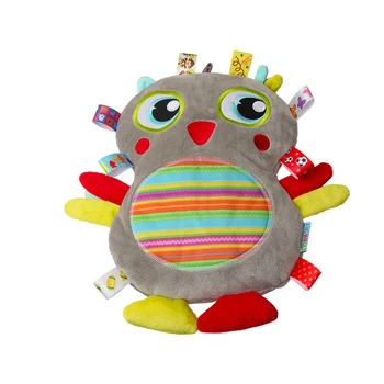 

1pc Cute Cartoon Bird Comfort Pillow with Tags Bell Squeaker Ring Paper Baby Animal Plush Toy Pillow Cushion