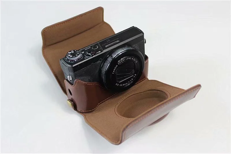 Чехол для камеры из искусственной кожи для Canon Powershot XXIII G7X Mark3 G7X3 с ремешком
